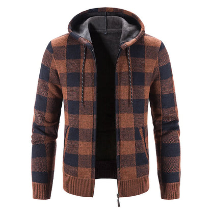 Men's Knit Cardigan Loose Fit Long Sleeve Open Design – Wool Blend