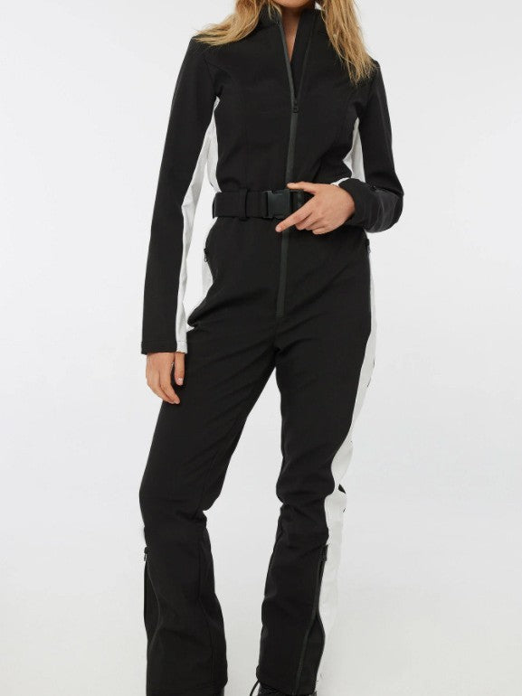 Damen Winter Skianzug Mit Reißverschluss Und High-Waist-Hose