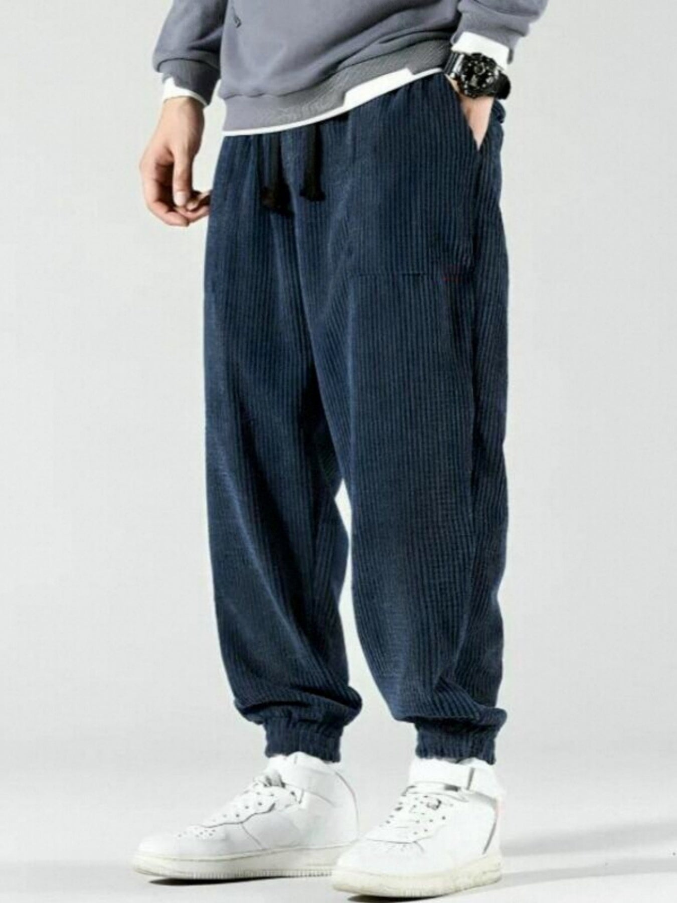Herren Cordhose Mit Geradem Bein, Knitterfrei, Eng Anliegend, Mittelhoher Bund, Lange Hose
