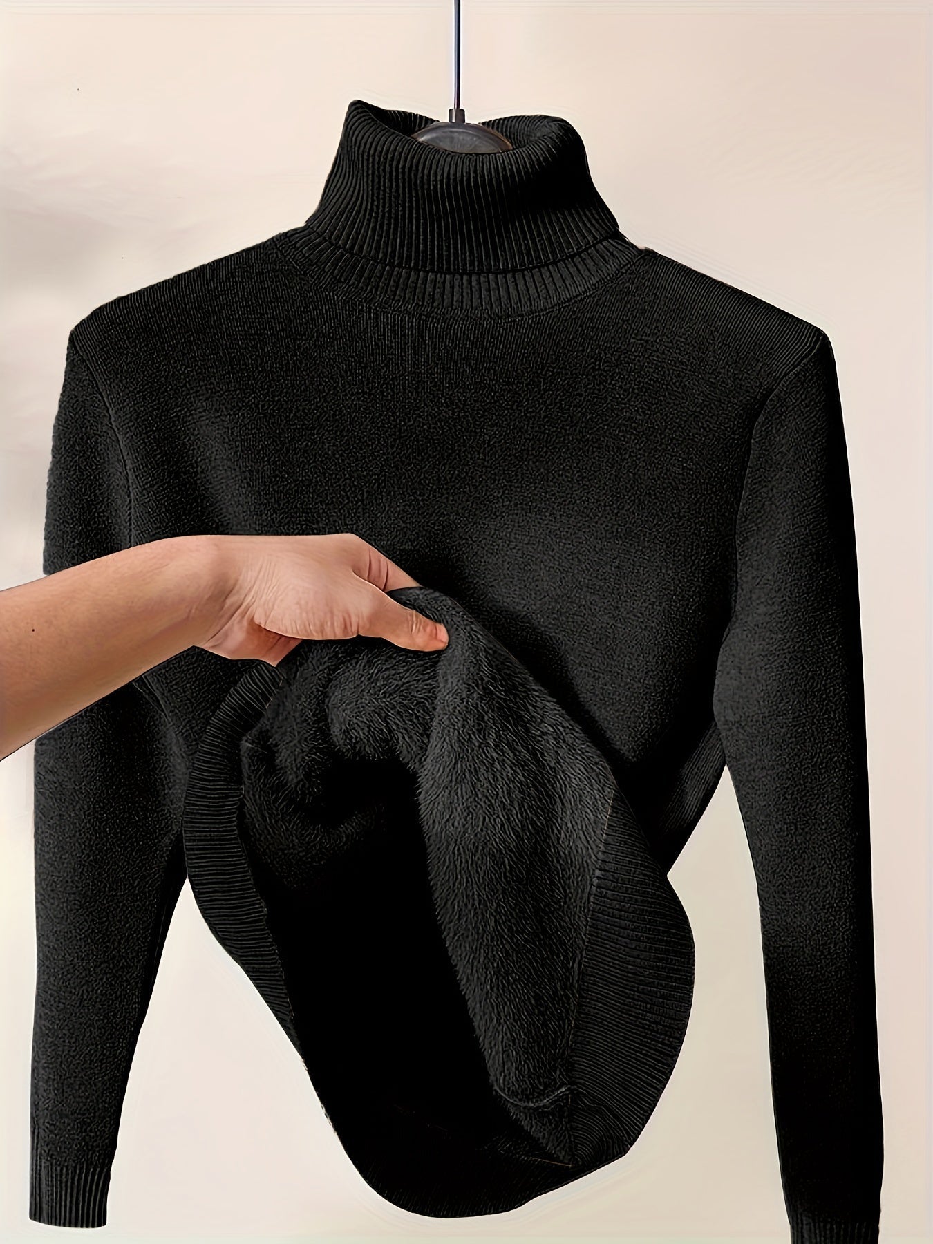 Damen Rollkragenpullover Langarm Glatte Oberfläche Dehnbar – Elegant und Vielseitig