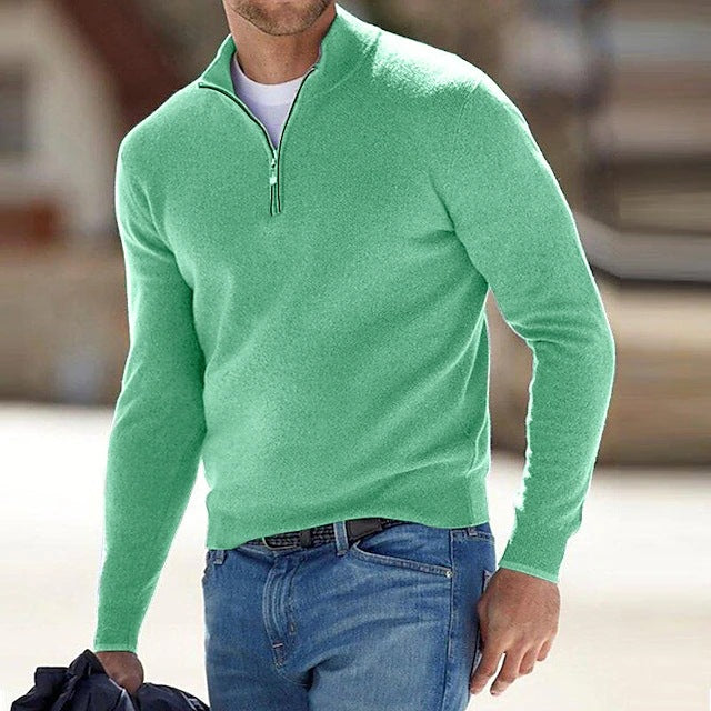 Herren Cardigan Langarm Schlichtes Design Offene Vorderseite – Woll-Mischung