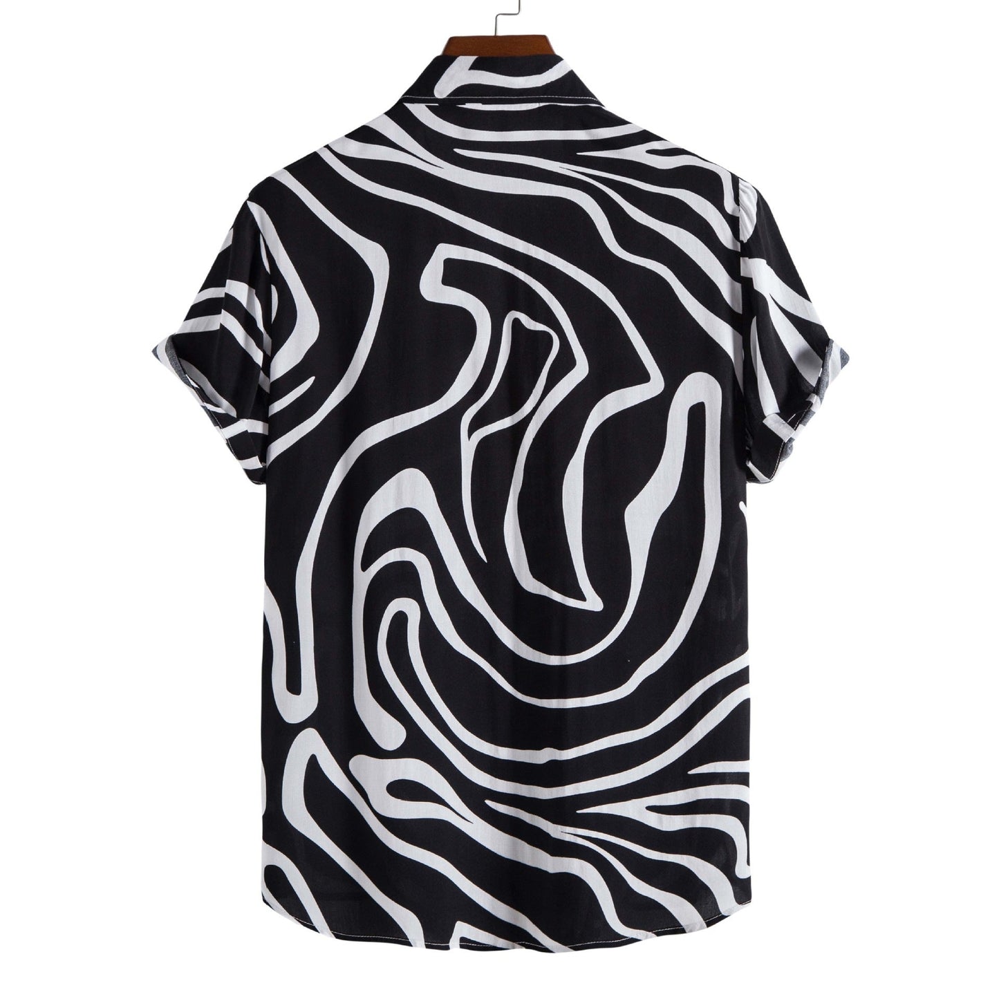 Herren Plus Sommer Kurzarm-Cardigan Mit Geometrischem Print, Grün, Hellgrün
