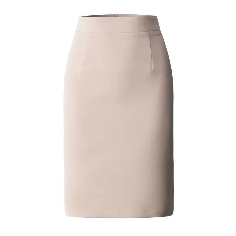 Women's High Waist Mid-Length Office Skirt with Zipper