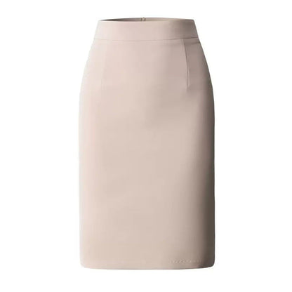 Women's High Waist Mid-Length Office Skirt with Zipper