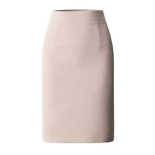 Damen High Waist Bürock mittellang mit Reißverschluss