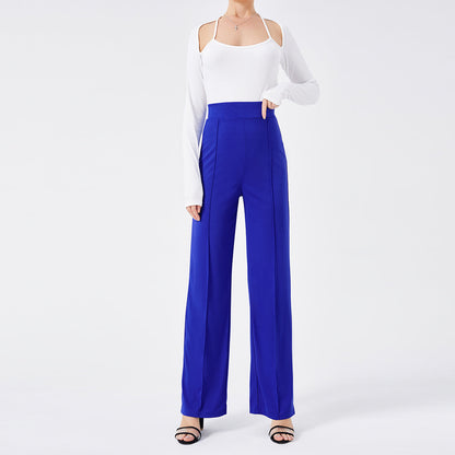 Damen Hochtaillen-Slim-Schlaghose in Unifarbe