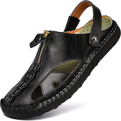 Herren-Sommersandalen, Geschlossene Zehenpartie, Verstellbarer Fersenriemen, Gummisohle