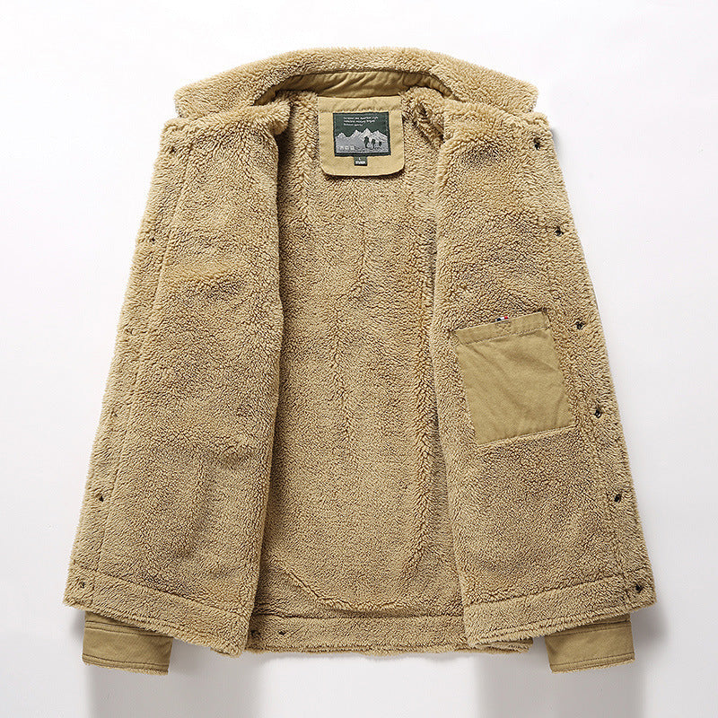 Winterjacke für Herren mit Polokragen und Fleece-Futter