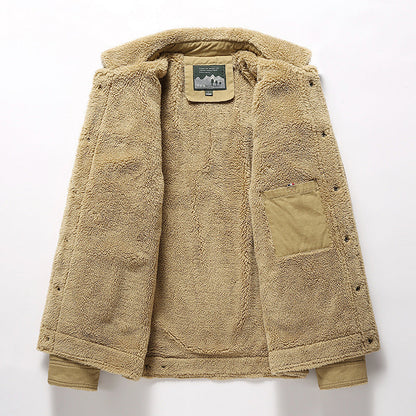 Winterjacke für Herren mit Polokragen und Fleece-Futter