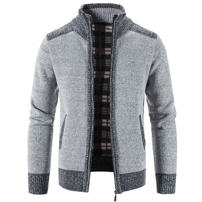Men's Knit Cardigan Loose Fit Long Sleeve Open Design – Wool Blend