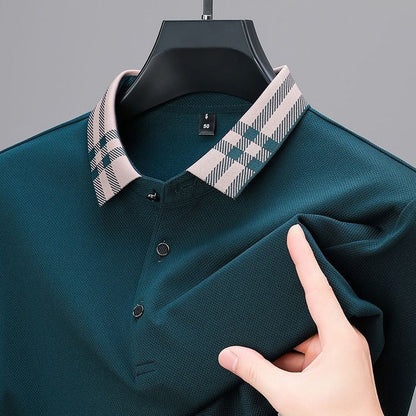 Herren Winter T-Shirt mit Fleecefutter, Reverskragen, locker geschnitten und mit langen Ärmeln