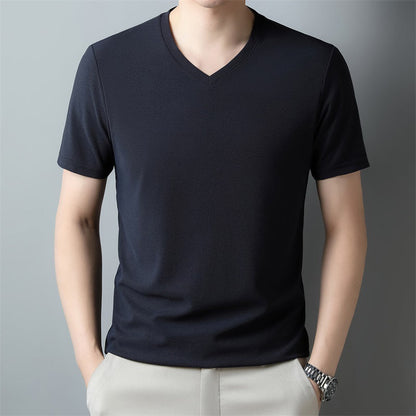 Herren T-Shirt mit V Ausschnitt – Kurzarm Normale Passform