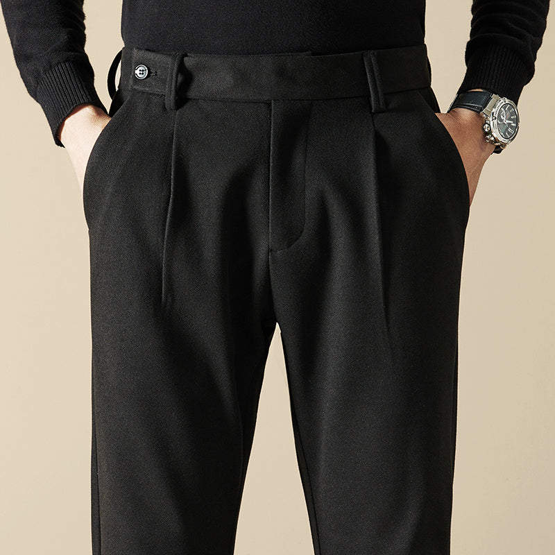 Herren Hose mit schlanker Passform und schmal zulaufendem Bein – Wollmischung Stil