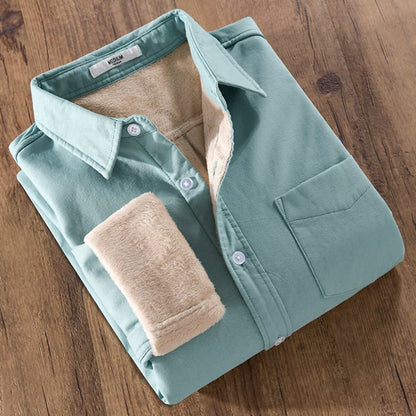 Herren-Langarmhemd mit verstärkter Struktur und Taschendetails