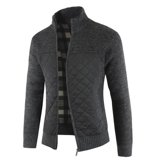 Herren Strickjacke mit Reißverschluss und langen Ärmeln