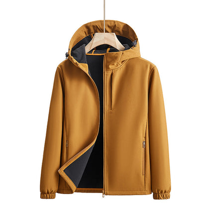 Herren Softshell Outdoorjacke für den Herbst mit Reißverschluss und Unifarbe