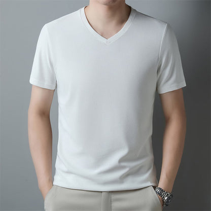 Herren T-Shirt mit V Ausschnitt – Kurzarm Normale Passform