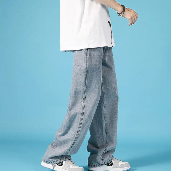 Herren Jeans mit geradem Schnitt – Lockerer Hip-Hop-Cargo-Look