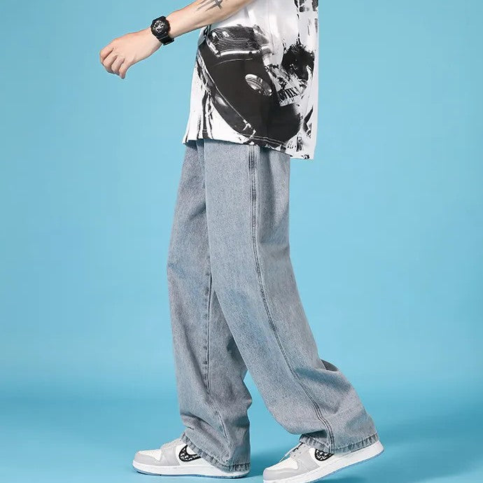 Herren Jeans mit geradem Schnitt – Lockerer Hip-Hop-Cargo-Look