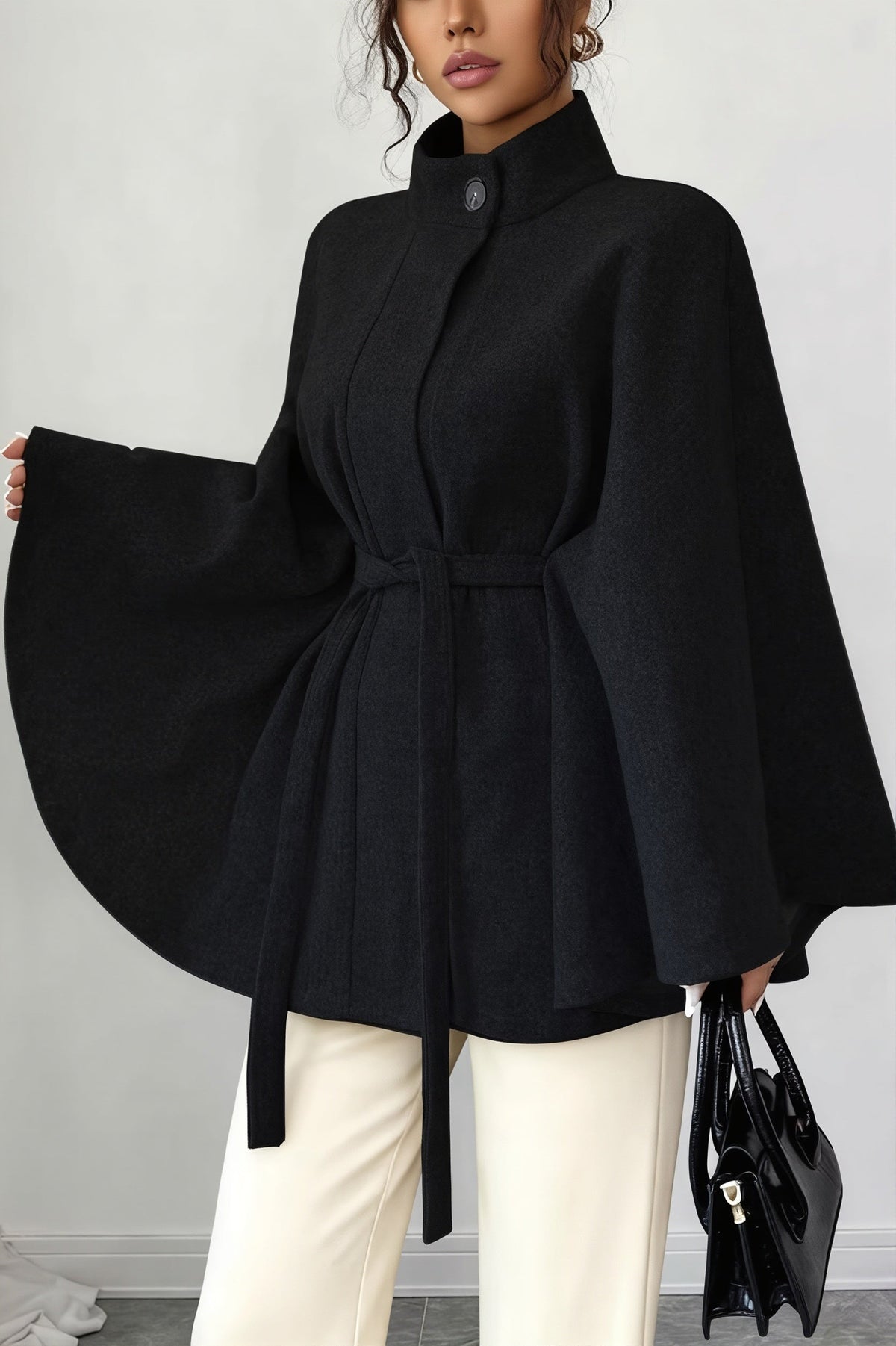 Damenjacke im Woll-Look mit taillierter Silhouette