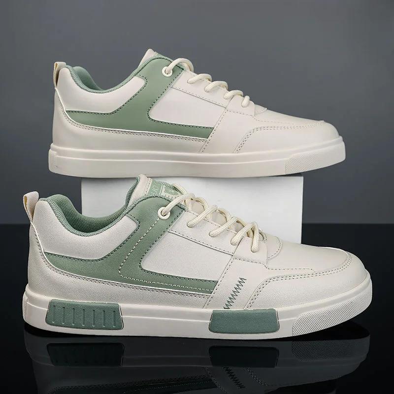 Men's Sneakers with Two-Tone Inserts and Elevated Sole