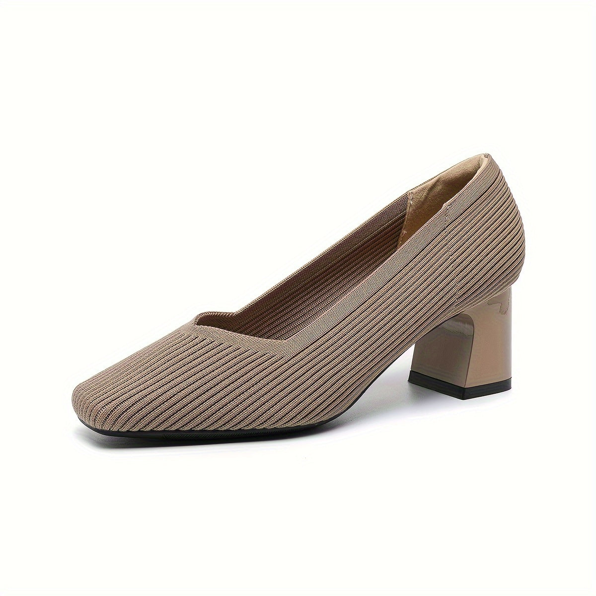 Women's Pumps Block Heel Stretch Fit Padded Sole