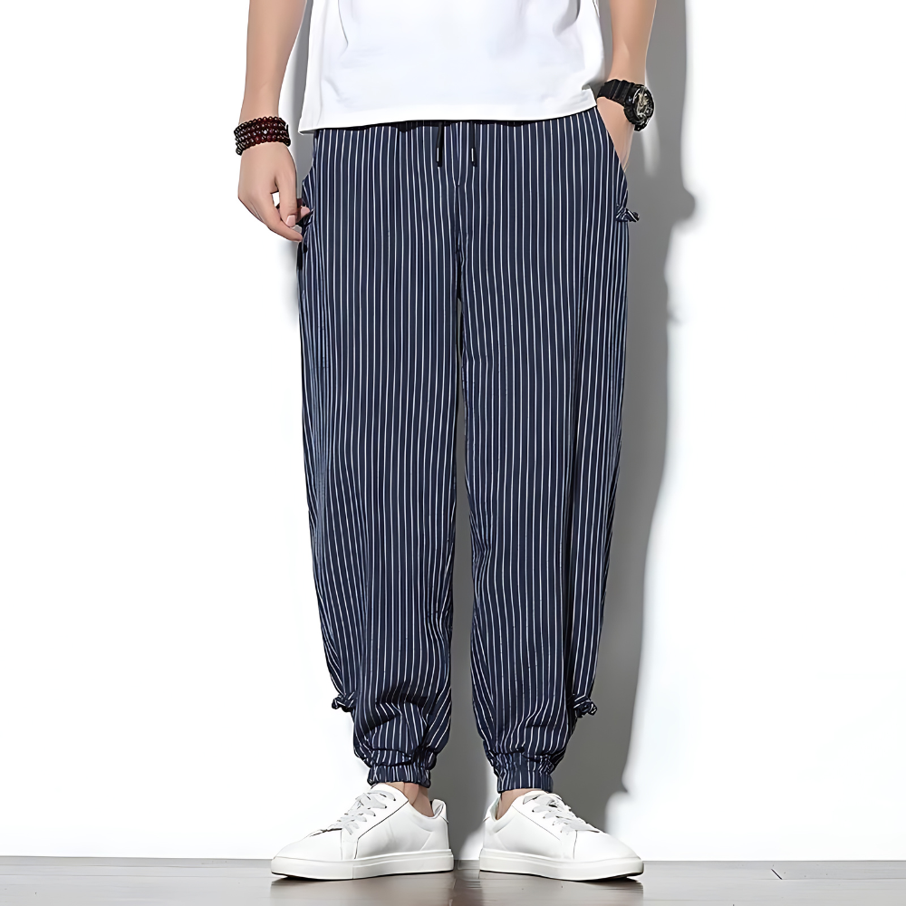 Herren Chinohose mit Geradem Bein – Kordelzug Lockerer Schnitt