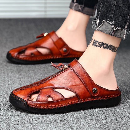 Herren-Sommersandalen, Geschlossene Zehenpartie, Verstellbarer Fersenriemen, Gummisohle
