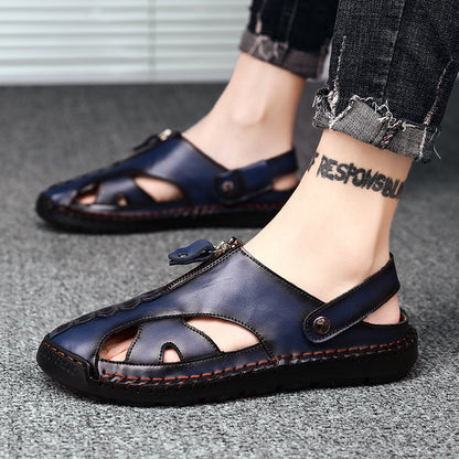 Herren-Sommersandalen, Geschlossene Zehenpartie, Verstellbarer Fersenriemen, Gummisohle