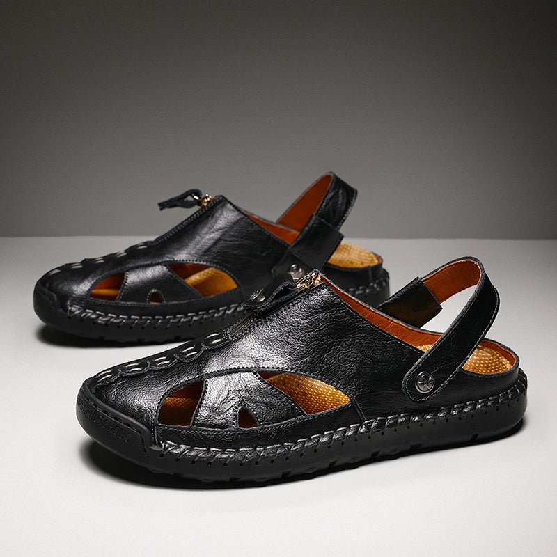 Herren-Sommersandalen, Geschlossene Zehenpartie, Verstellbarer Fersenriemen, Gummisohle