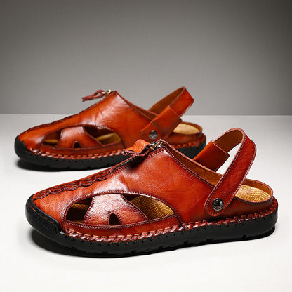Herren-Sommersandalen, Geschlossene Zehenpartie, Verstellbarer Fersenriemen, Gummisohle