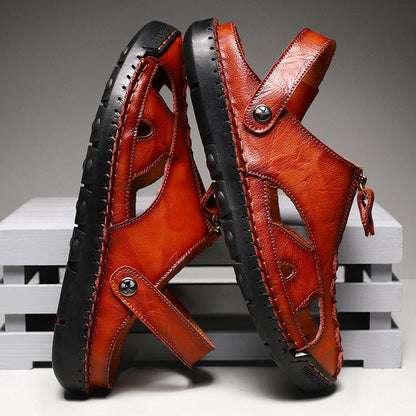 Herren-Sommersandalen, Geschlossene Zehenpartie, Verstellbarer Fersenriemen, Gummisohle