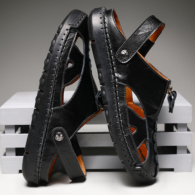 Herren-Sommersandalen, Geschlossene Zehenpartie, Verstellbarer Fersenriemen, Gummisohle