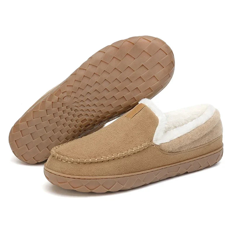 Men's Autumn Slip-On Shoes with Plush Lining, EVA Sole, and Non-Slip Outsole