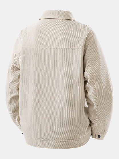 Men&#39;s autumn jacket with lining and snap button closure