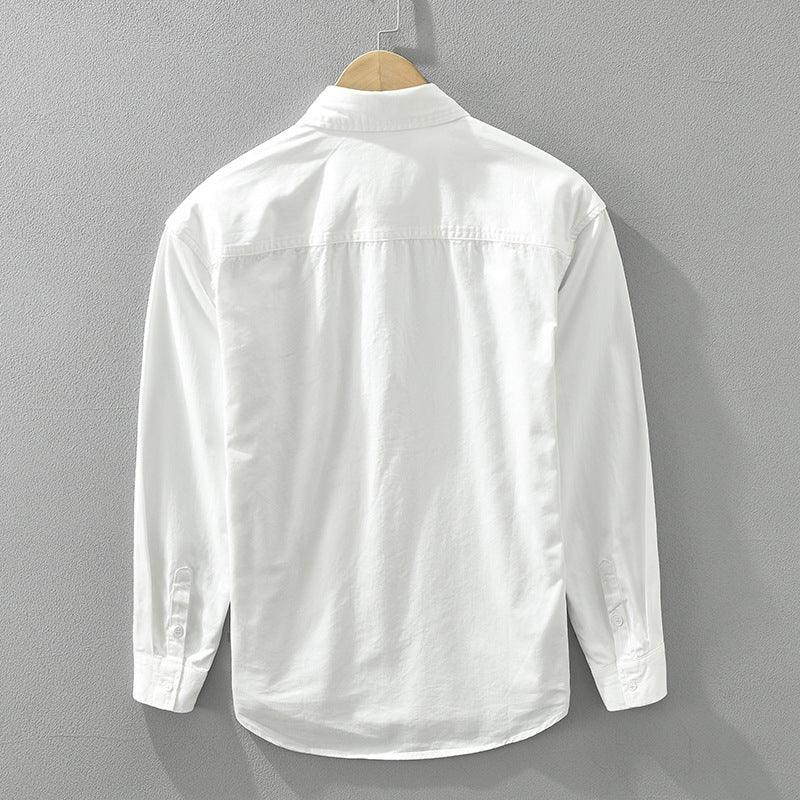 Men's Cargo Shirt Long Sleeve Loose Fit with Patchwork Design