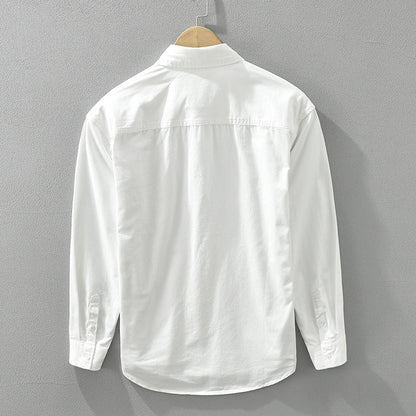 Men's Cargo Shirt Long Sleeve Loose Fit with Patchwork Design