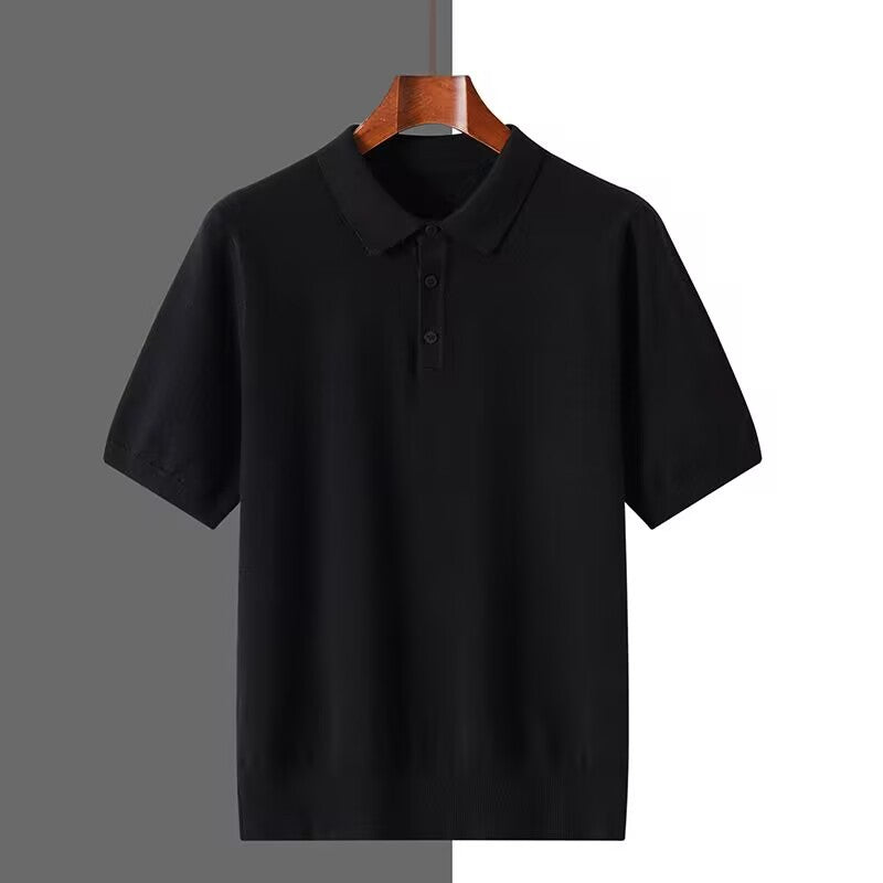 Herren Sommer Poloshirt Kurzarm Unifarbenes Design