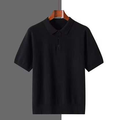 Herren Sommer Poloshirt Kurzarm Unifarbenes Design