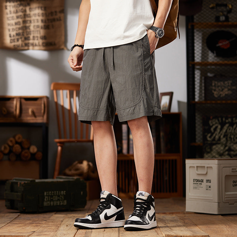 Herren Sommershorts, Lockere Passform, Schnelltrocknend, Einfarbig, Mittellang
