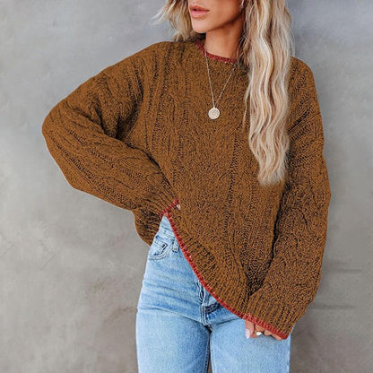 Women's Round Neck Long Sleeve Loose Fit Top