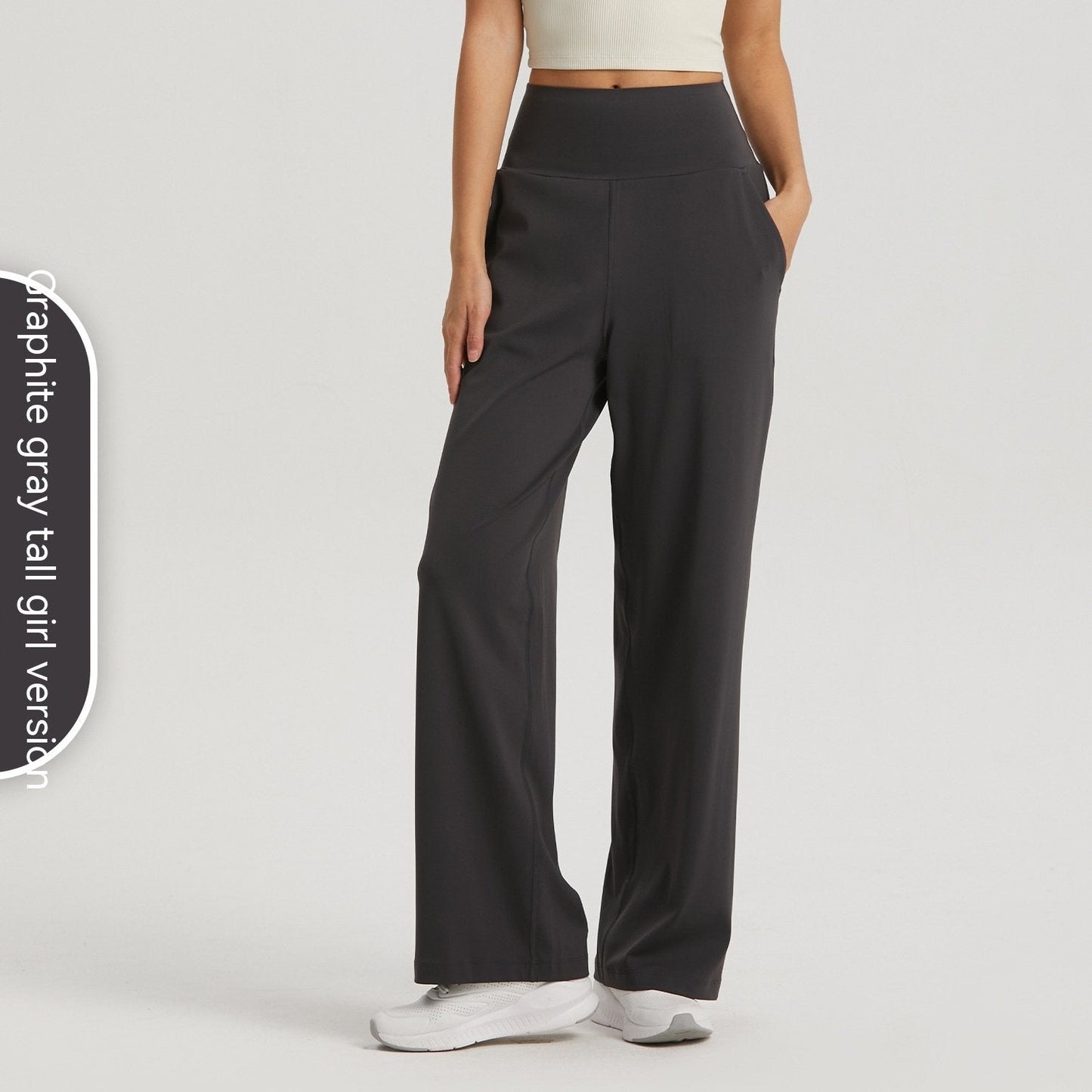 Damen-Yogahose mit hohem Bund und weitem Bein – Sportlicher Stil