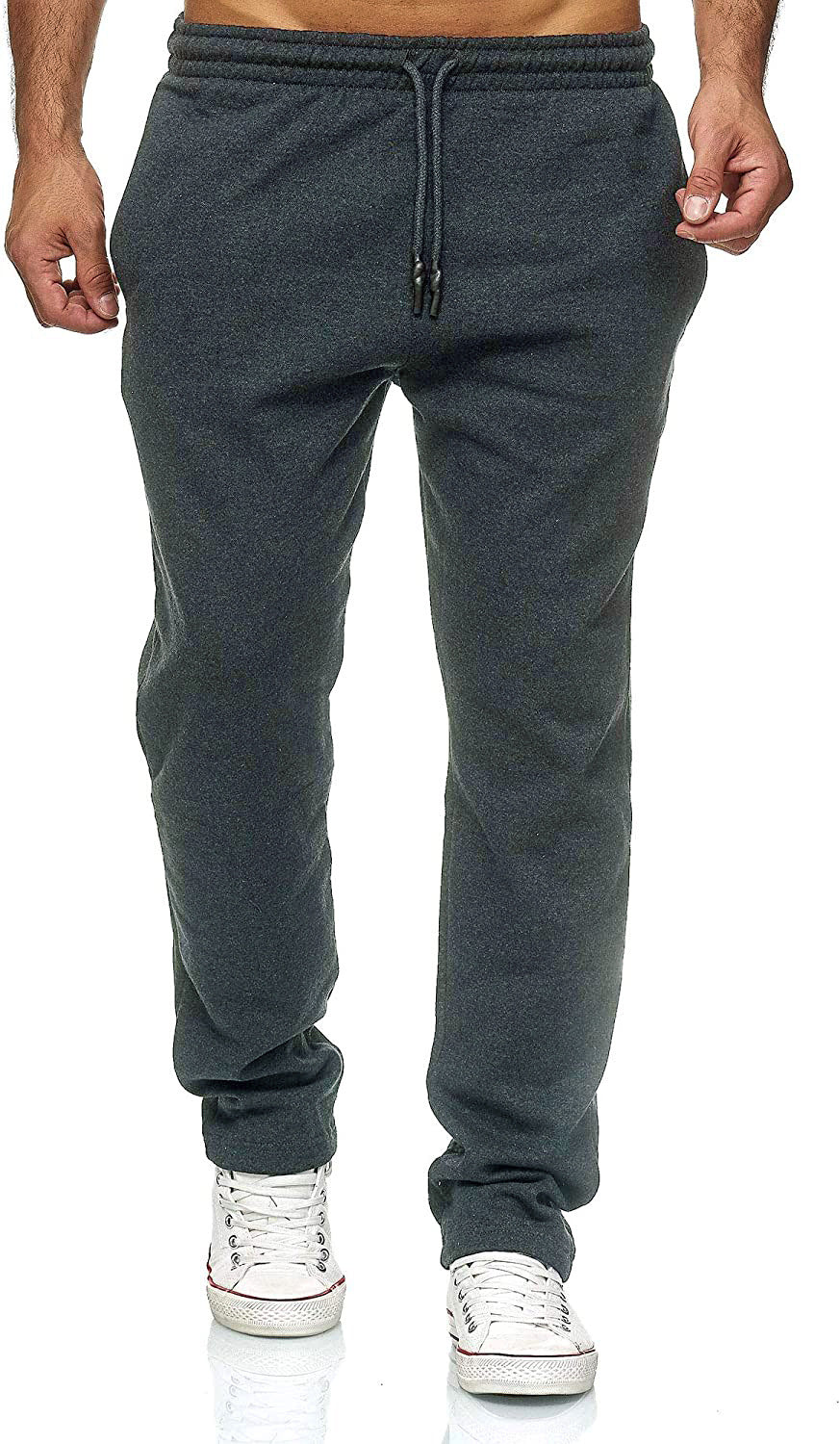 Men's Jogging Pants with Straight Leg, Microelastic Fleece Lining