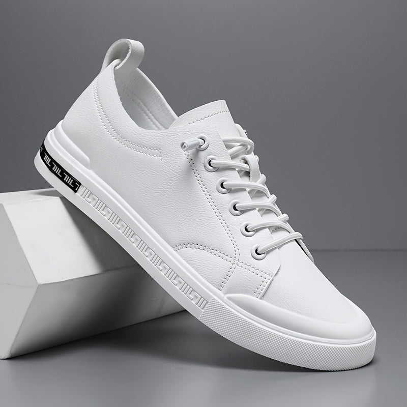 Herren Sneakers Mit Schnürung, Glattem Obermaterial, Gepolstertem Fußbett