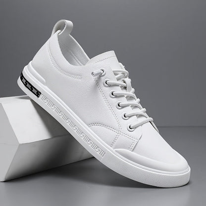 Herren Sneakers Mit Schnürung, Glattem Obermaterial, Gepolstertem Fußbett