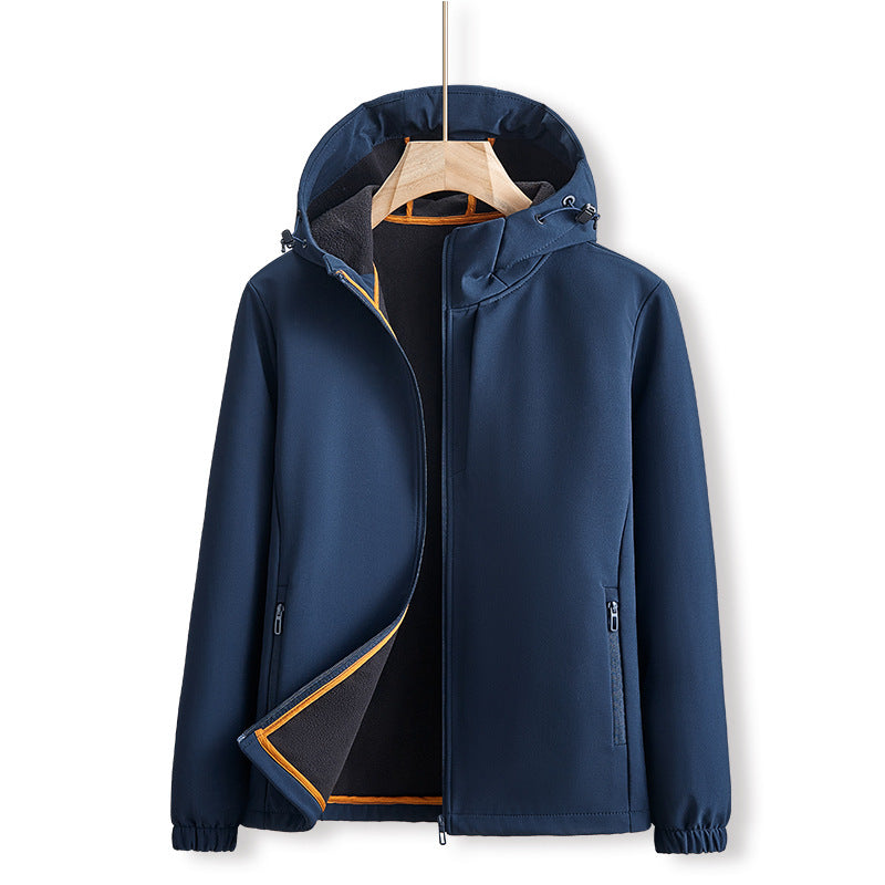 Herren Softshell Outdoorjacke für den Herbst mit Reißverschluss und Unifarbe
