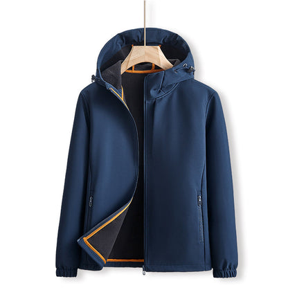 Herren Softshell Outdoorjacke für den Herbst mit Reißverschluss und Unifarbe