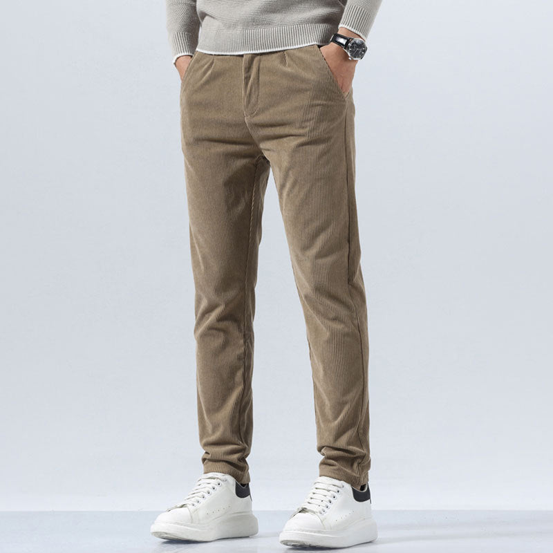 Herren Cordhose, Gerade Geschnitten, Schmale Passform, Mittelhoher Bund