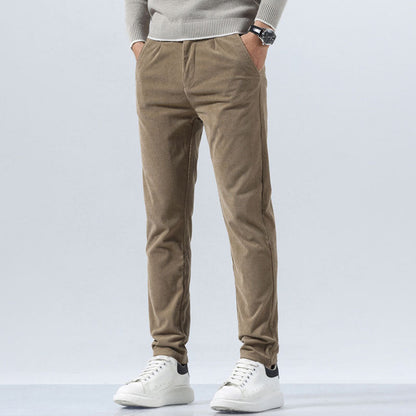 Herren Cordhose, Gerade Geschnitten, Schmale Passform, Mittelhoher Bund