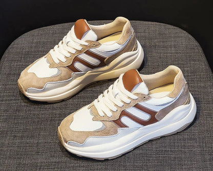 Damen-Herbstlaufschuhe, Flache Runde Zehenpartie, Vielseitiges Design